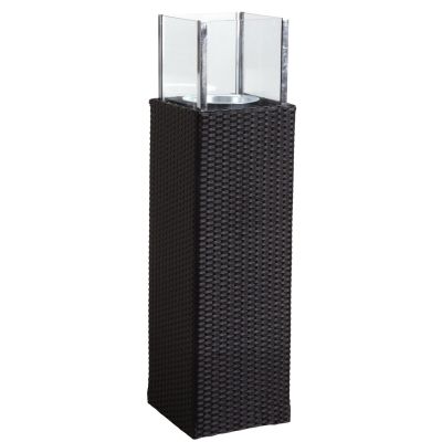 Photophore d'extérieur noir en résine et verre (Hauteur 115 cm)