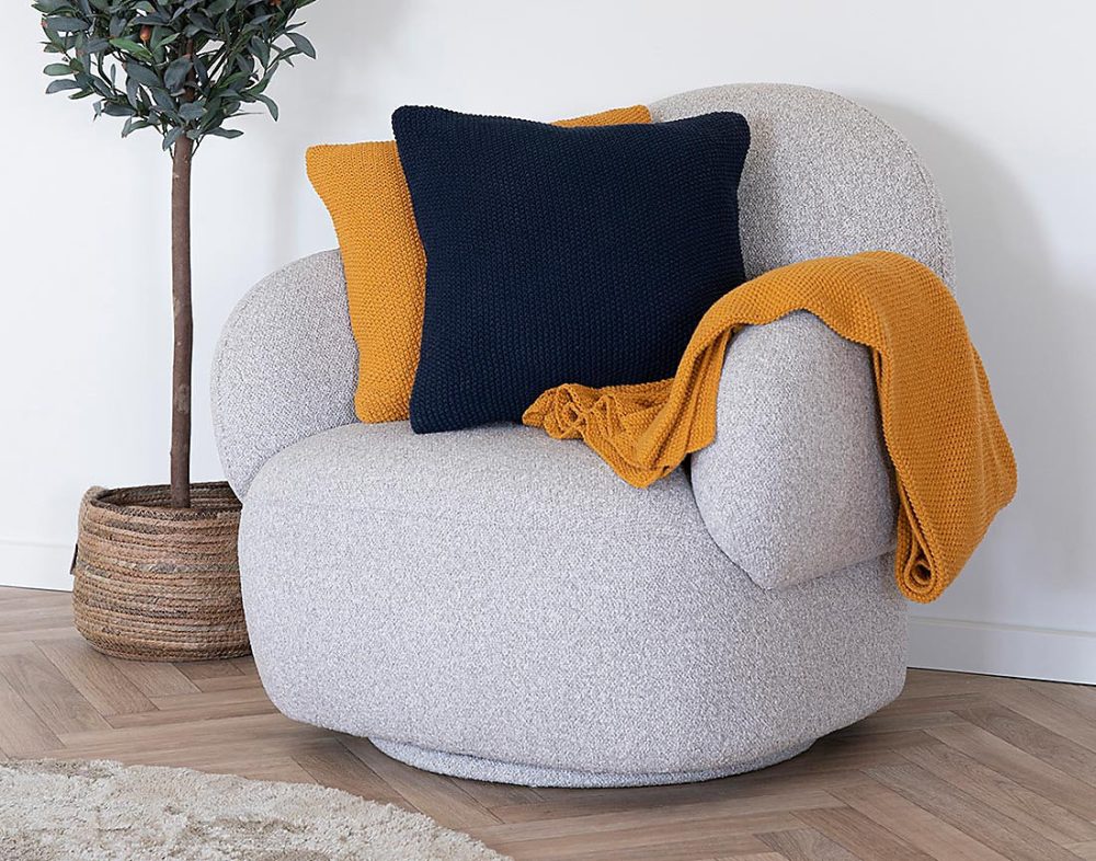 Adrano – plaid, 130 × 170 cm, en coton recyclé, Lisa Design