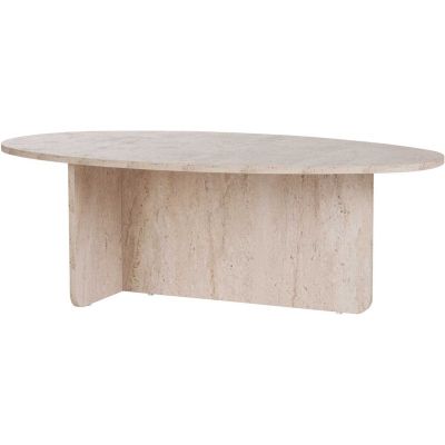 Table basse ovale en aggloméré Orba (Travertine)