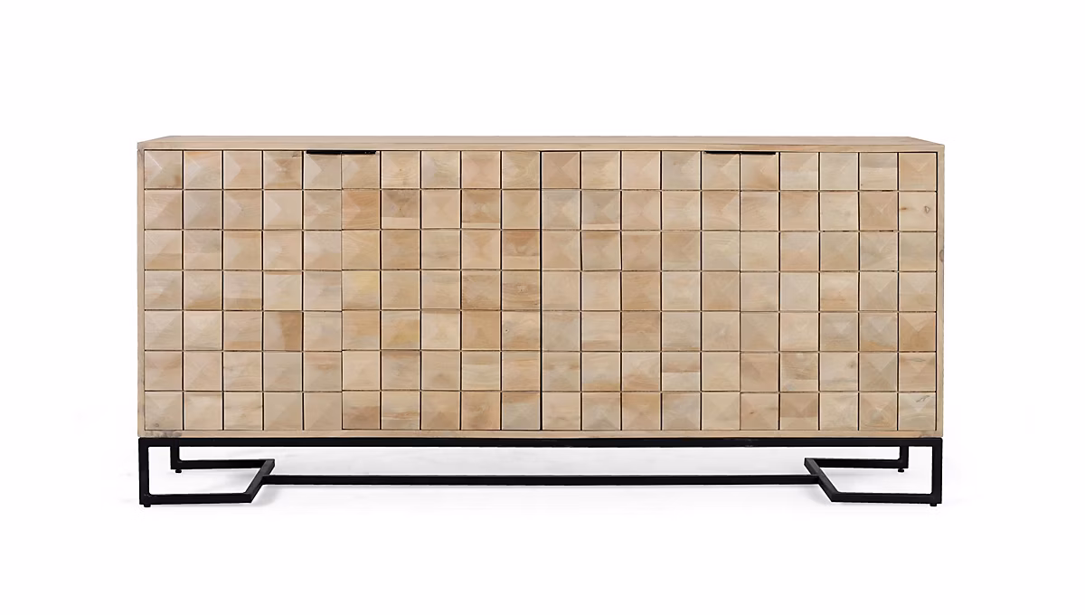 Buffet en bois de manguier sculpté et fabriqué à la main – 180 cm