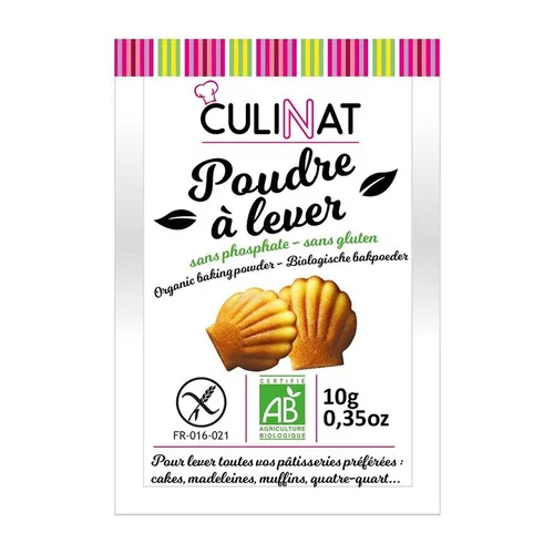 Tendance jardin:Poudre à lever sans gluten sans phosphate Culinat 8x10g