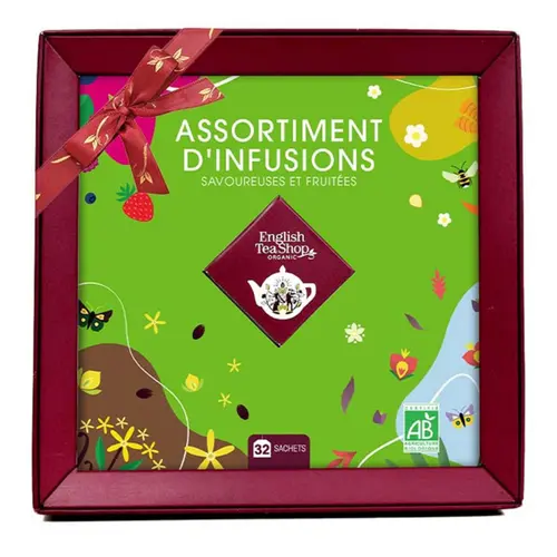Une touche pratique à l’extérieur：Coffret assortiment d'infusions 4 mélanges bio English Tea - 32 sachets
