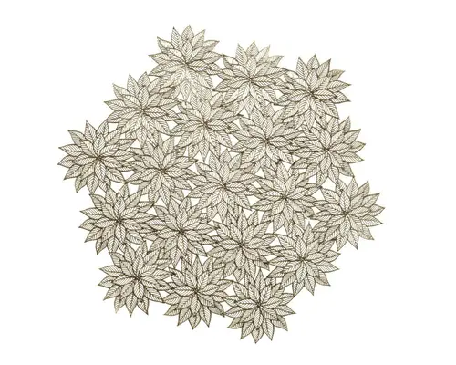 Le compagnon du jardin：Set de table en PVC coloris blanc Hexagone flocon - Ø 38 cm