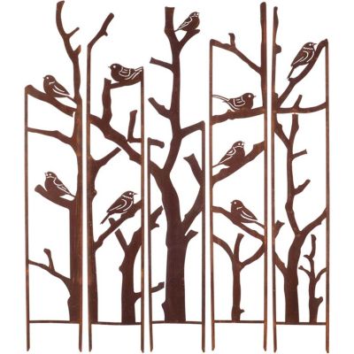 Treillis brise vue en 5 parties Oiseaux (L : 137,5 x 1,5 x 170 cm)