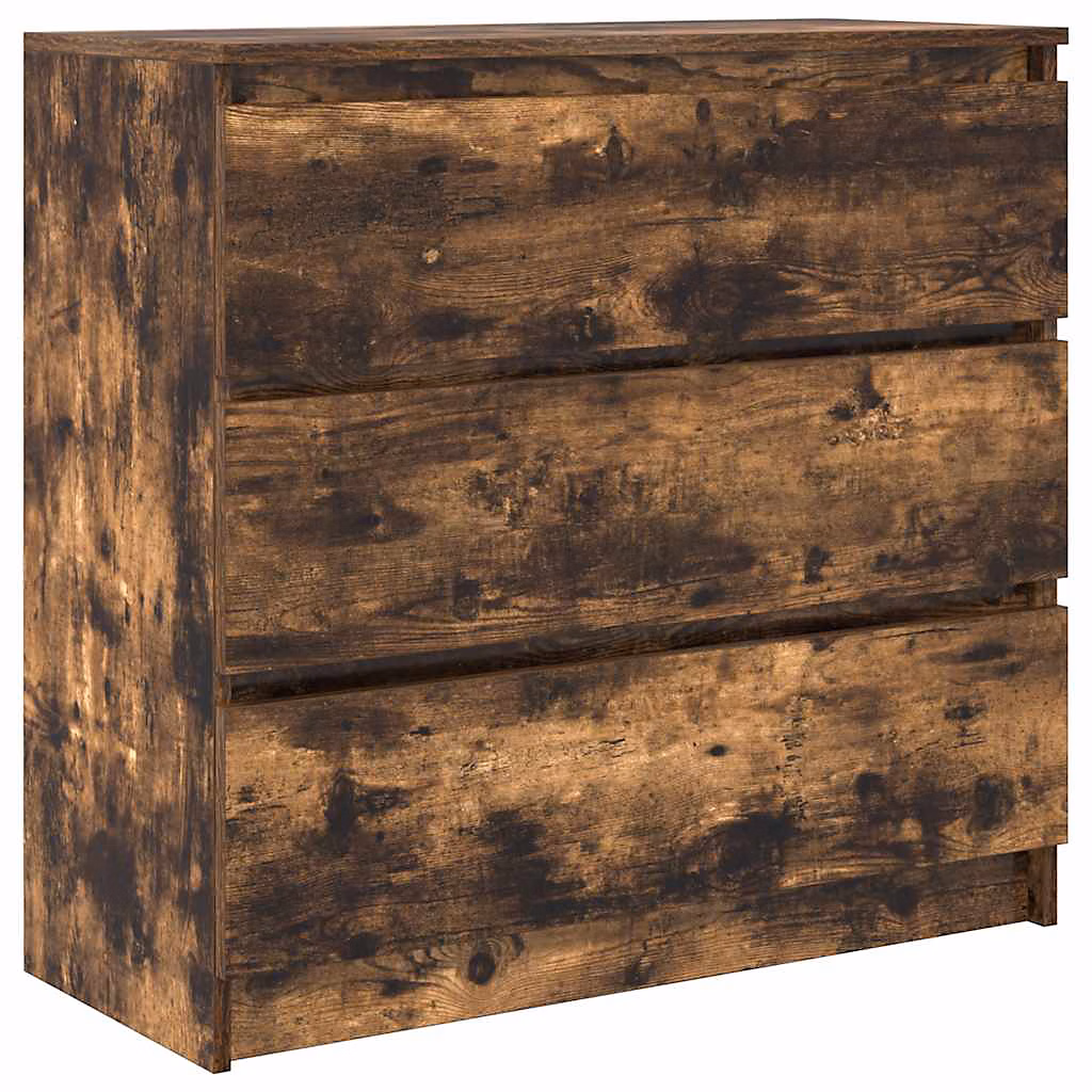 Buffet chêne fumé 80 × 35 × 76 cm bois d'ingénierie vidaXL