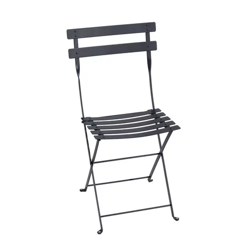 Inspiration jardin:Chaise pliante en acier coloris carbone Bistro Fermob - 82 cm