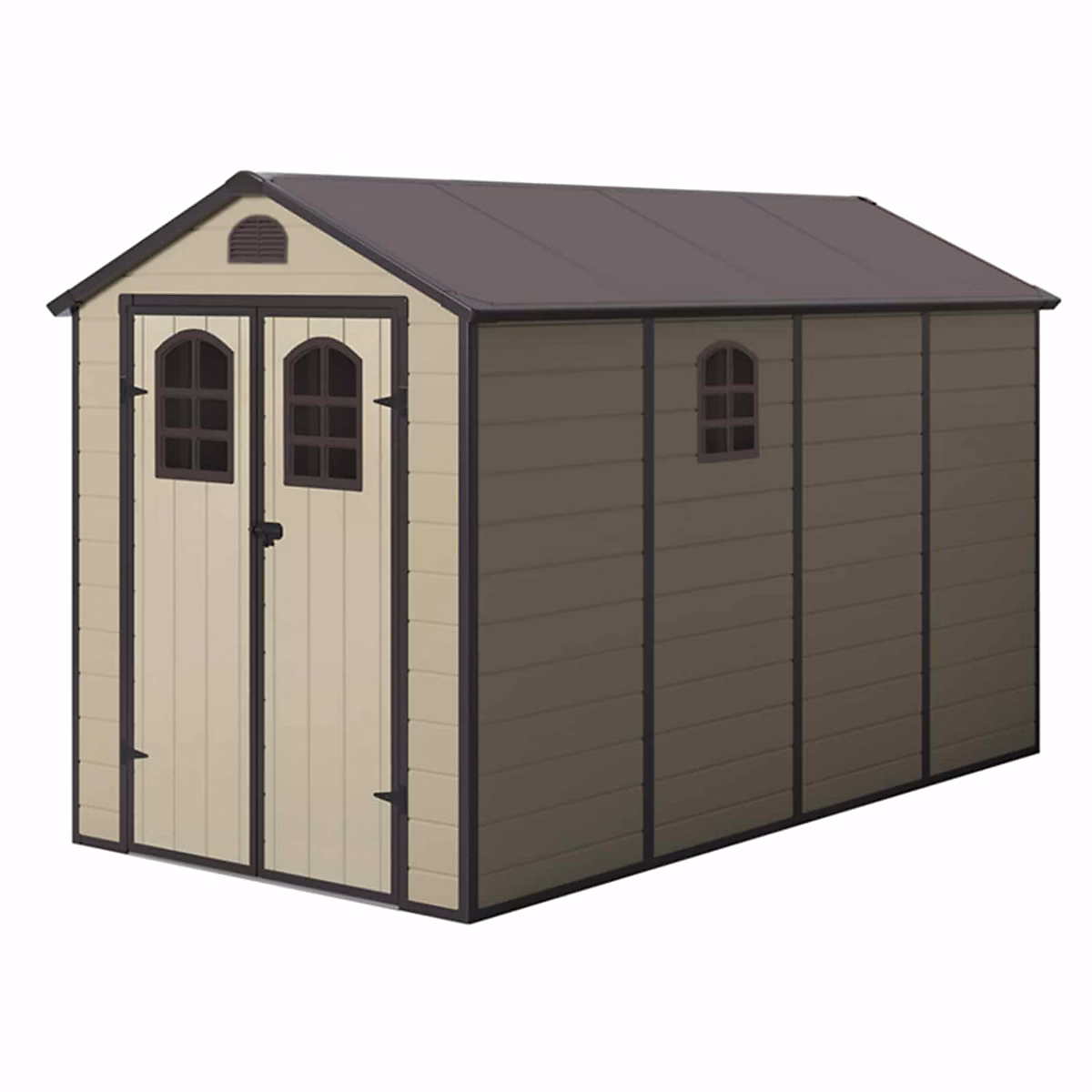 Abri de Jardin en Resine Gardiun Alessia C 6 – 88 m2 366 × 188 × 225 cm avec Plancher et Fenêtres Beige