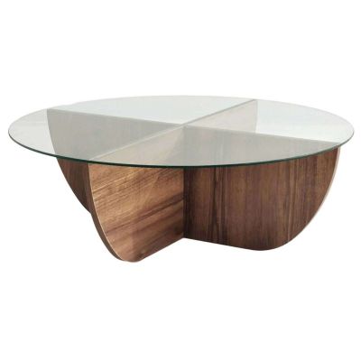 Table basse en verre et aggloméré Lily (Bois)