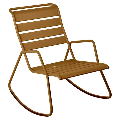 Une idée pour vos extérieurs：Rocking chair Monceau coloris marron en acier Fermob - 68 x 78 cm
