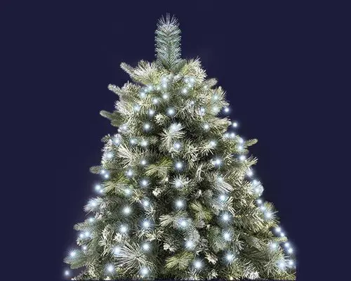 Malin extérieur：Robe de sapin lumineuse à 432 micro-LED blanc froid sur câble noir intérieur/extérieur - 1,80 m