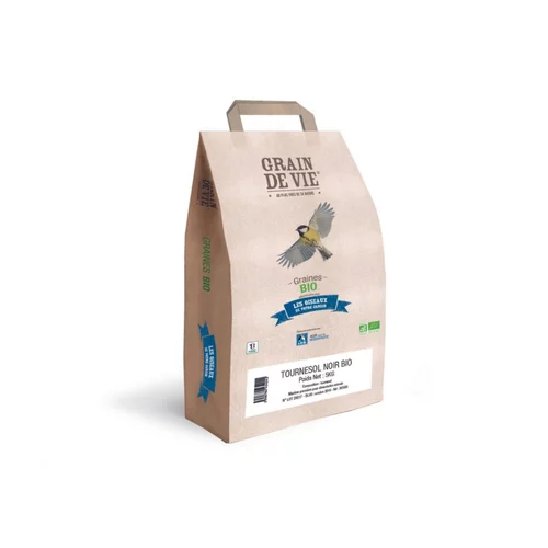 Pour un jardin plus pratique:Graines de tournesol noir pour oiseaux grain de vie bio Grain de Vie - 5 kg