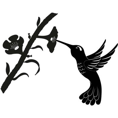 Silhouette sur pique en acier noir (Colibri)