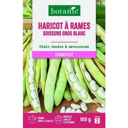 Conçu pour le jardin:Graines d'haricot à rames soissons gros blanc botanic® - graines à semer