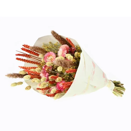 Sélection pratique：Bouquet de fleurs séchées Dandy coloris rose et orange - H 50 cm