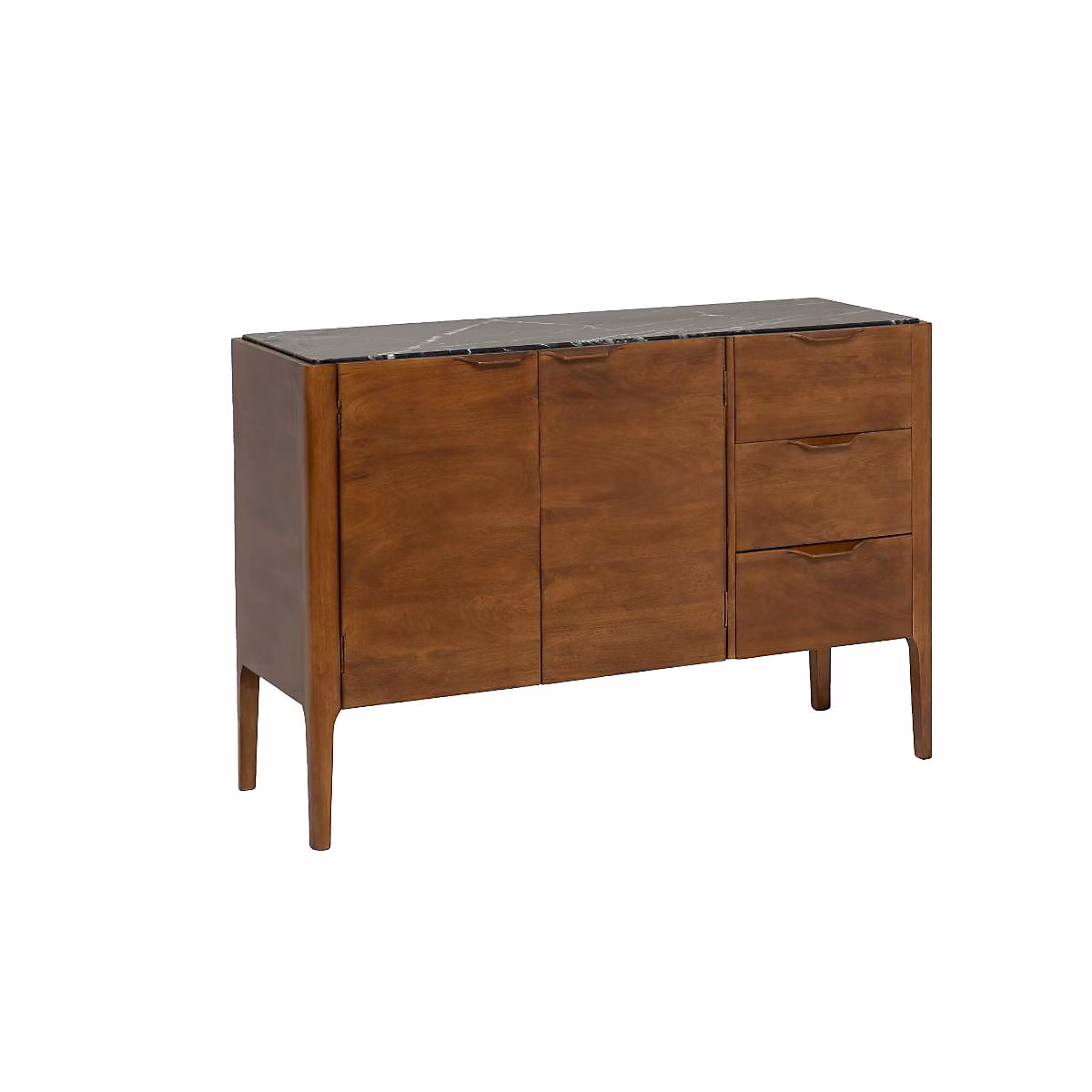 Buffet en bois de manguier et marbre noir Roch – Réf. YUWTMWHCW1497712324