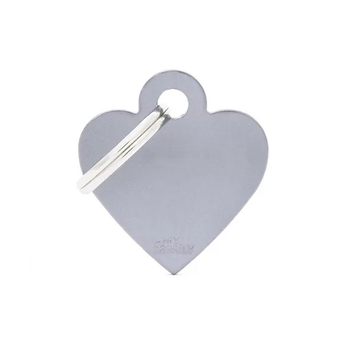 Nature utile：Médaille basic petit cœur pour chien en aluminium gris