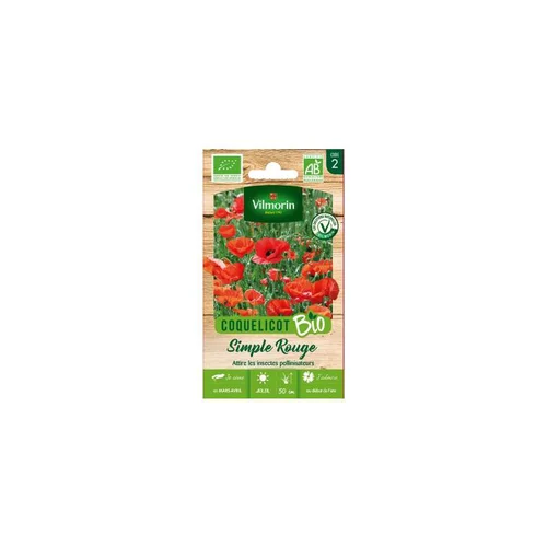 Sélection pour votre jardin:Coquelicot Simple rouge Bio Vilmorin - graines à semer