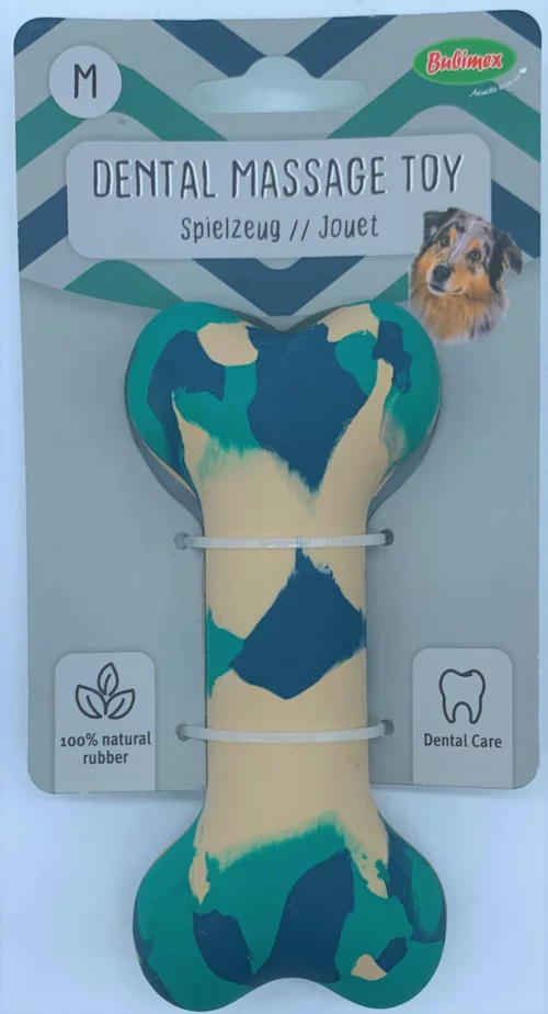 Jardin au quotidien:Os pour chien en caoutchouc naturel coloris bleu Bubimex Bonie – Taille M