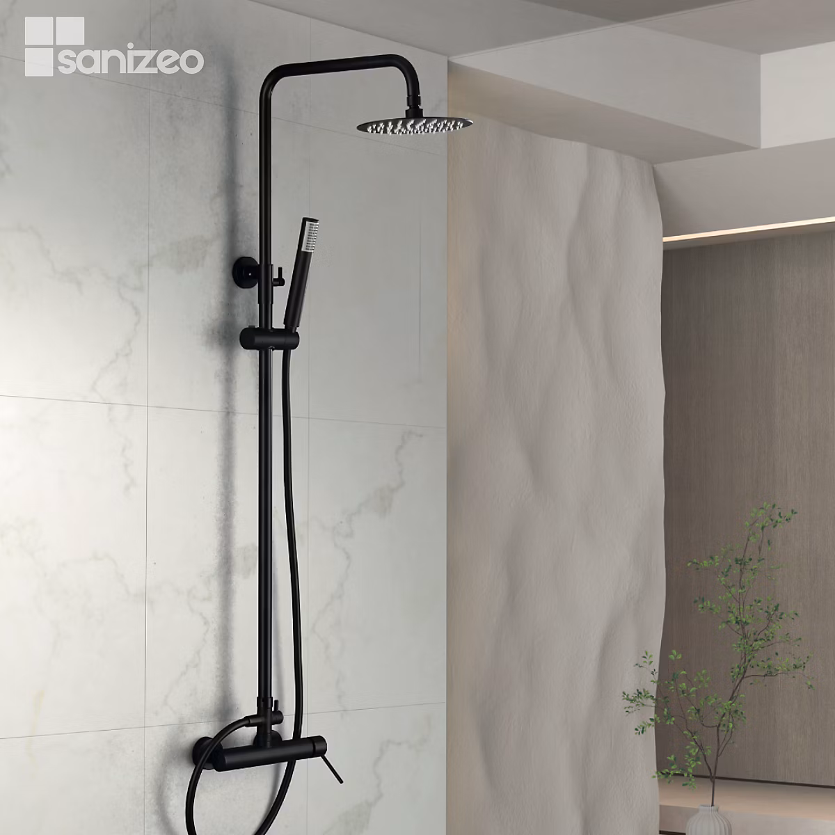 Colonne de Douche Anti-Calcaire Noir Mat MILOS STICK BDYS045/NG – Réf. FVGJEVEYM6590142030