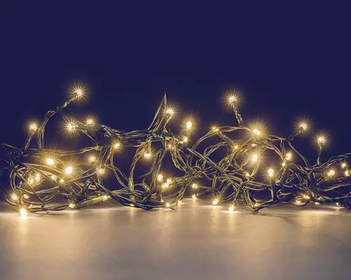 Pour faciliter la vie dehors:Guirlande lumineuse connectable x2 à 240 LED blanc chaud sur câble vert Flicker Light® - 20 m