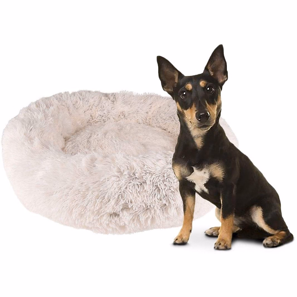 Coussin KREMS rond D 70 cm anti stress couleur blanc pour chiens | Chien
