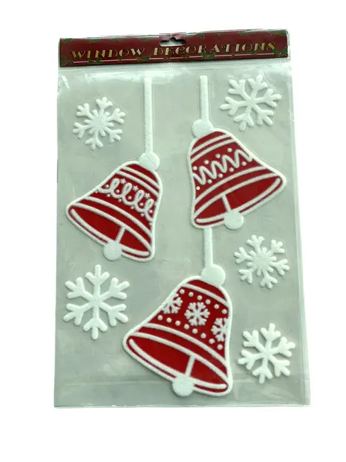 Extérieur confort：Sticker grand père Noël floqué rouge et blanc - 28,5 x 40 cm
