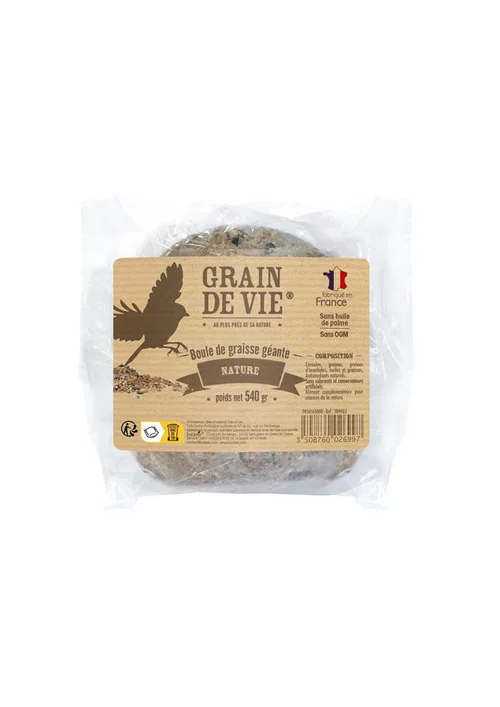 Une idée pour votre jardin:Boule de graisse géante nature sans filet Grain de Vie - 540 g