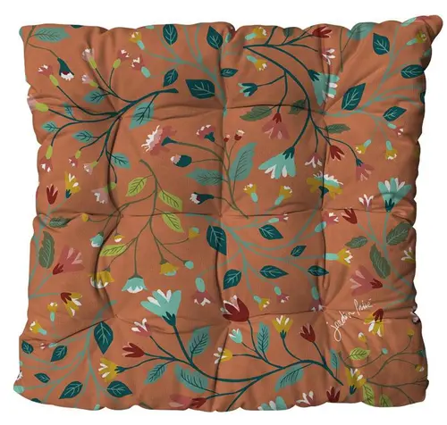 Le choix pour le jardin:Assise de fauteuil matelassée en polyester/coton coloris terra Cap Apolline - 46 x 46 x 9 cm