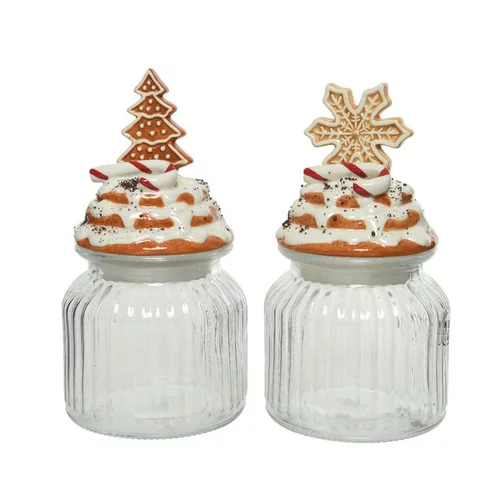Nature maison：Bocal et couvercle gâteau coloris marron en verre - Ø 11 cm