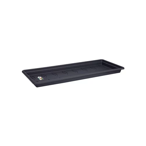 Un plus pour vos extérieurs：Soucoupe rectangulaire en plastique recyclé living noir Elho - 100 x 38 cm