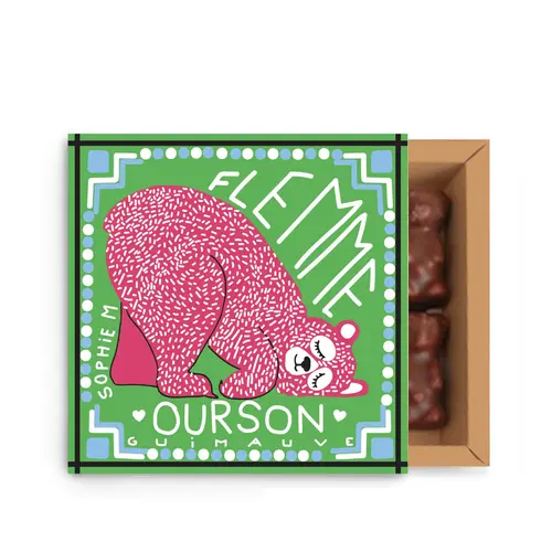 Essentiel pour le jardin：Ourson guimauve boite à mots tous doux Sophie M - 65 g