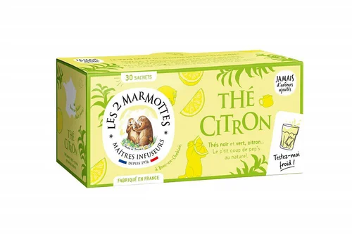 Confort au jardin：Boite de thé citron bio Les 2 marmottes - 58 g