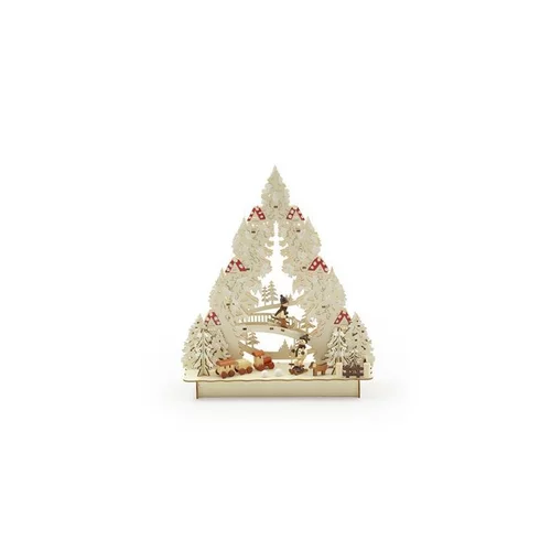 Extérieur malin：Scénette en forme sapin avec 9 LED 28x8.5x33 cm
