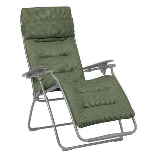 Pour mieux profiter du jardin：Fauteuil relax Futura BeComfort® tube titane coloris olive Lafuma Mobilier - 71 x 83 x 113 cm