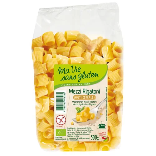 À avoir au jardin：Mezzi rigatoni aux multi-céréales bio en sachet de 500 g