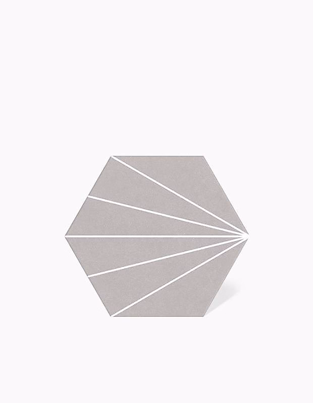 Carrelage Hexagone Gris Clair et Lignes Blanches en Grès cérame – 22, 5x25, 9, MK2305105