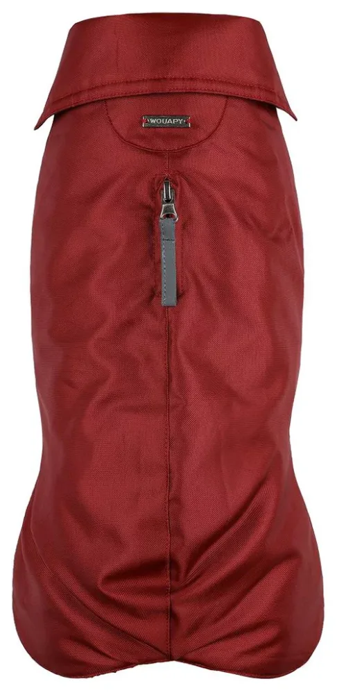 Pour profiter du jardin：Manteau pour chien coloris rouge Wouapy Imper - Taille 80