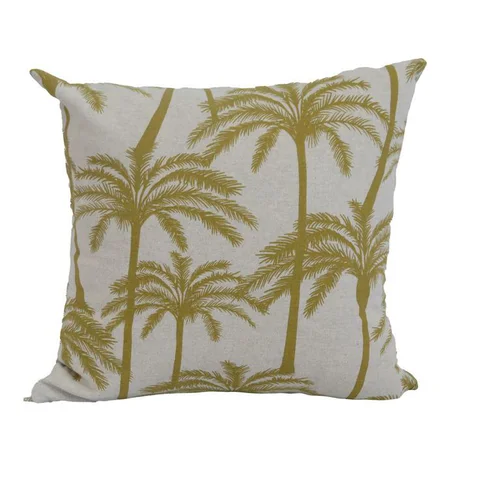 Un choix pratique pour l’extérieur：Coussin déco carré en polyester/coton jaune moutarde Zabeth - 40 x 40 x 15 cm