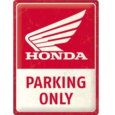Plaque décorative en métal en relief 40 x 30 cm (Honda MC - Parking Only)