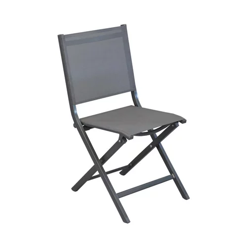 Nature extérieur:Chaise pliante en aluminium et toile textylène couleur grise Max - 90 cm