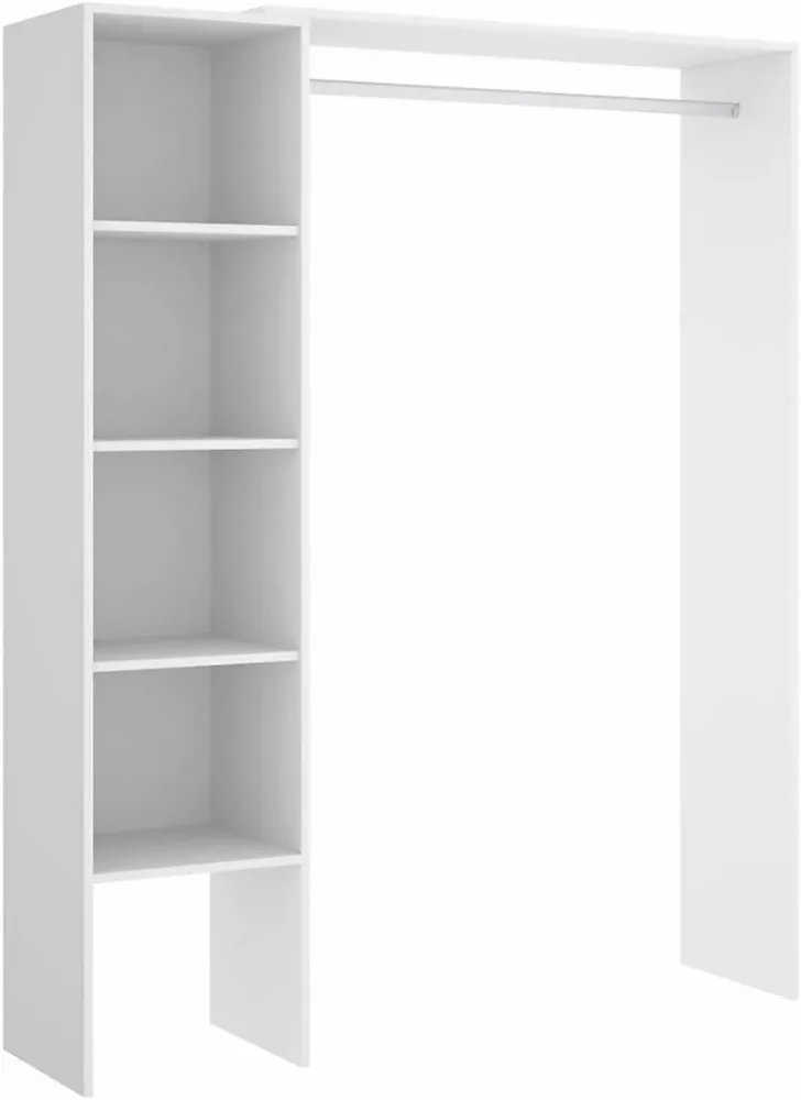 Armoire placard extensible coloris blanc – Longueur 140-110 x Hauteur 187 x Profondeur 40 cm