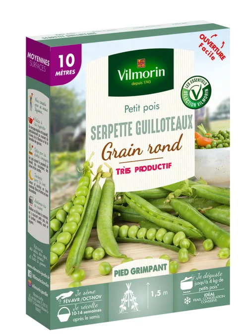 Pour un extérieur bien organisé：Petit pois Serpette Guilloteaux Vilmorin - graines à semer