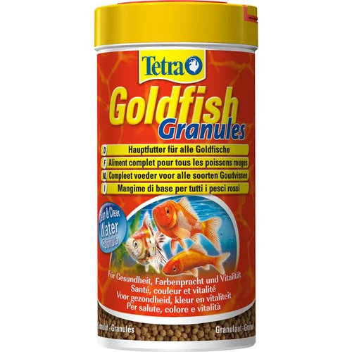 Jardin malin:Aliment pour poissons Tetra Goldfish Granules. La boîte de 250 ml