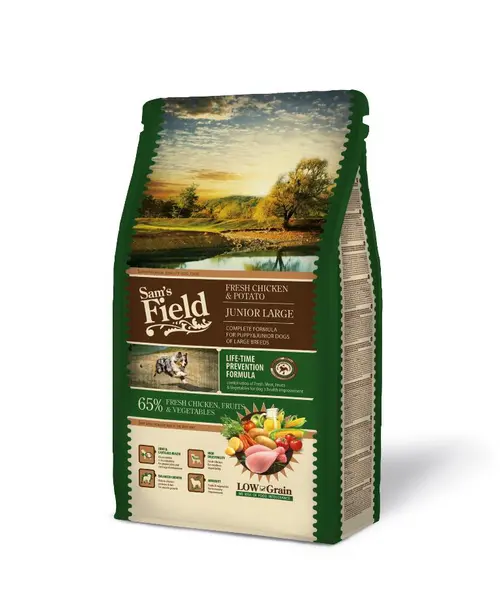 Les incontournables du jardin：Croquette pour chiot de grande taille au poulet avec des pommes de terre Sam's Field - 2,5 kg