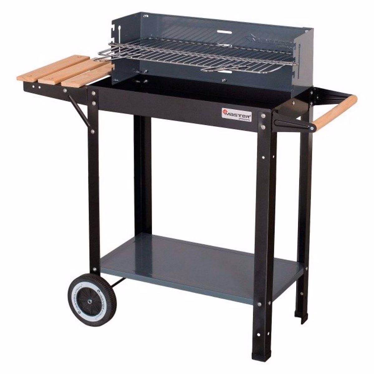 Barbecue charbon horizontal master acier noir 53 × 27 × 83 cm