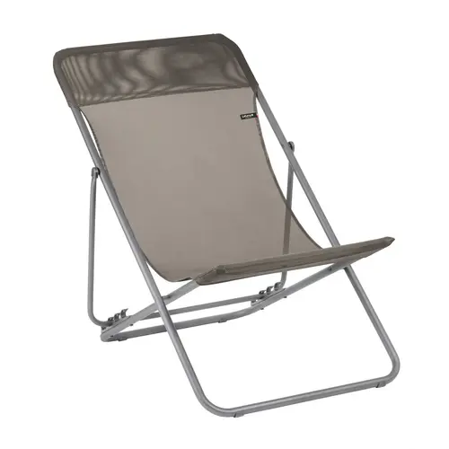 Les essentiels du jardin:Maxi transat gris 94 x 62 x 83 cm