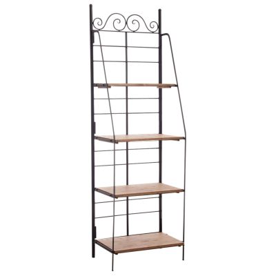 Etagère en métal et bois pliante