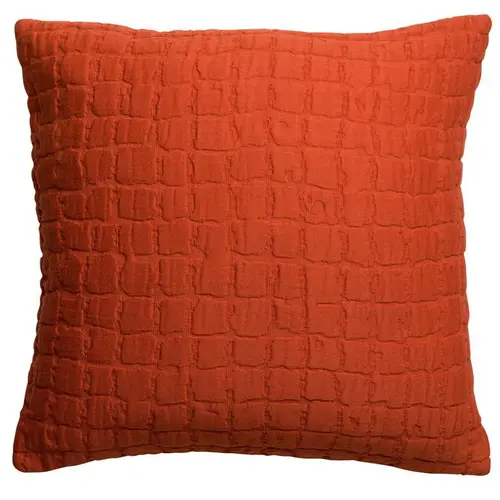 Un atout au quotidien:Coussin carré en coton coloris rooibos Swami - 45 x 45 cm