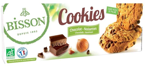 Extérieur durable：Bis cookies choco noisette bio Bisson - 175 g