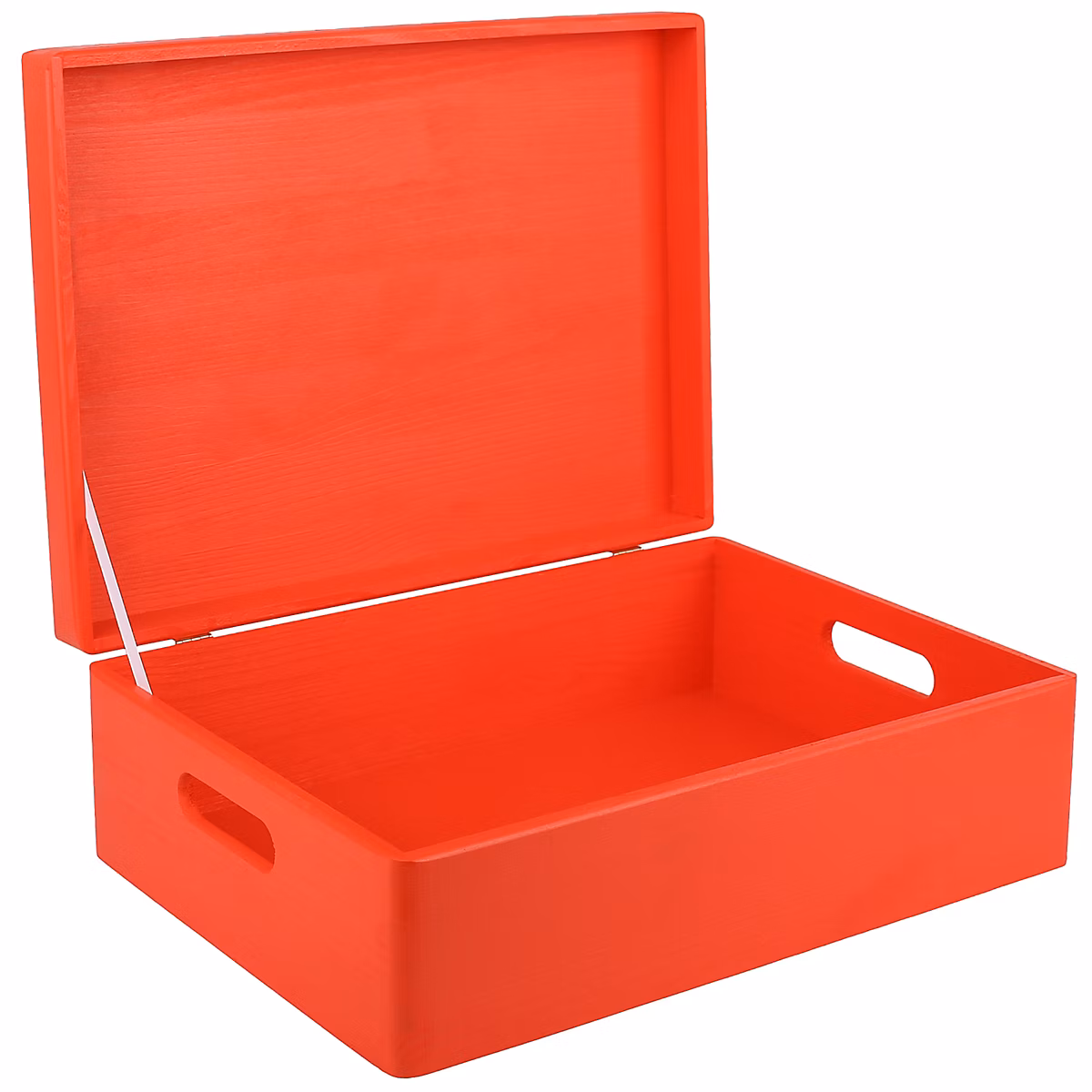 Creative Deco Boite de Rangement en Bois Rouge 40 × 30 × 14 cm (+/-1cm) – Couvercle et Poignées, Boîte Souvenirs, Boîte à Jouets